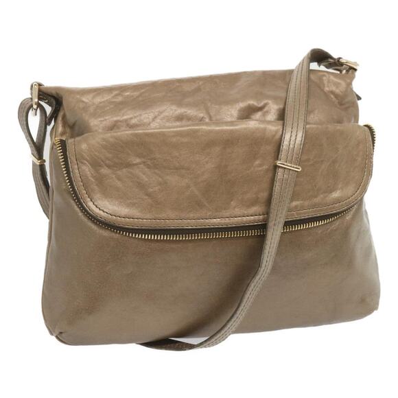 FENDI Shoulder Bag Leather Bronze - Picture 1 of 12